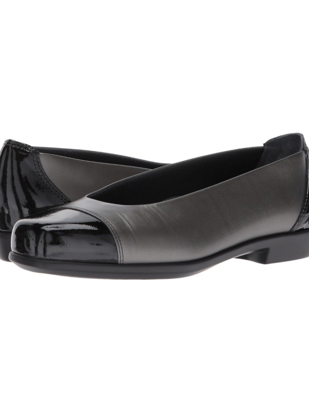 SAS Coco Bow Black Patent Leather Flats Shoes Women Size 8 US